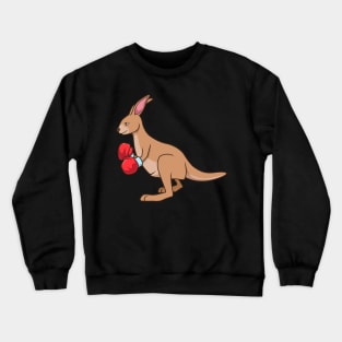With Boxing Gloves - Cartoon Kangaroo Boxing Crewneck Sweatshirt